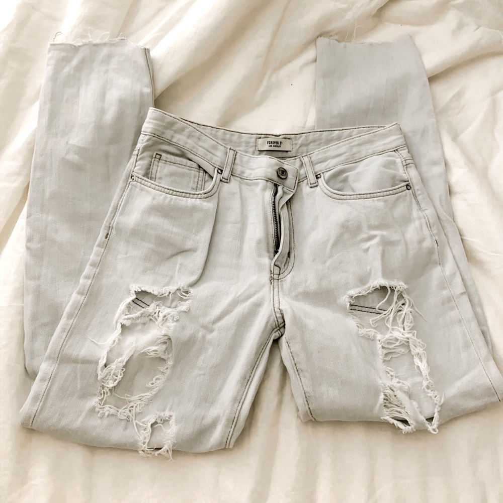 Light wash ripped jeans